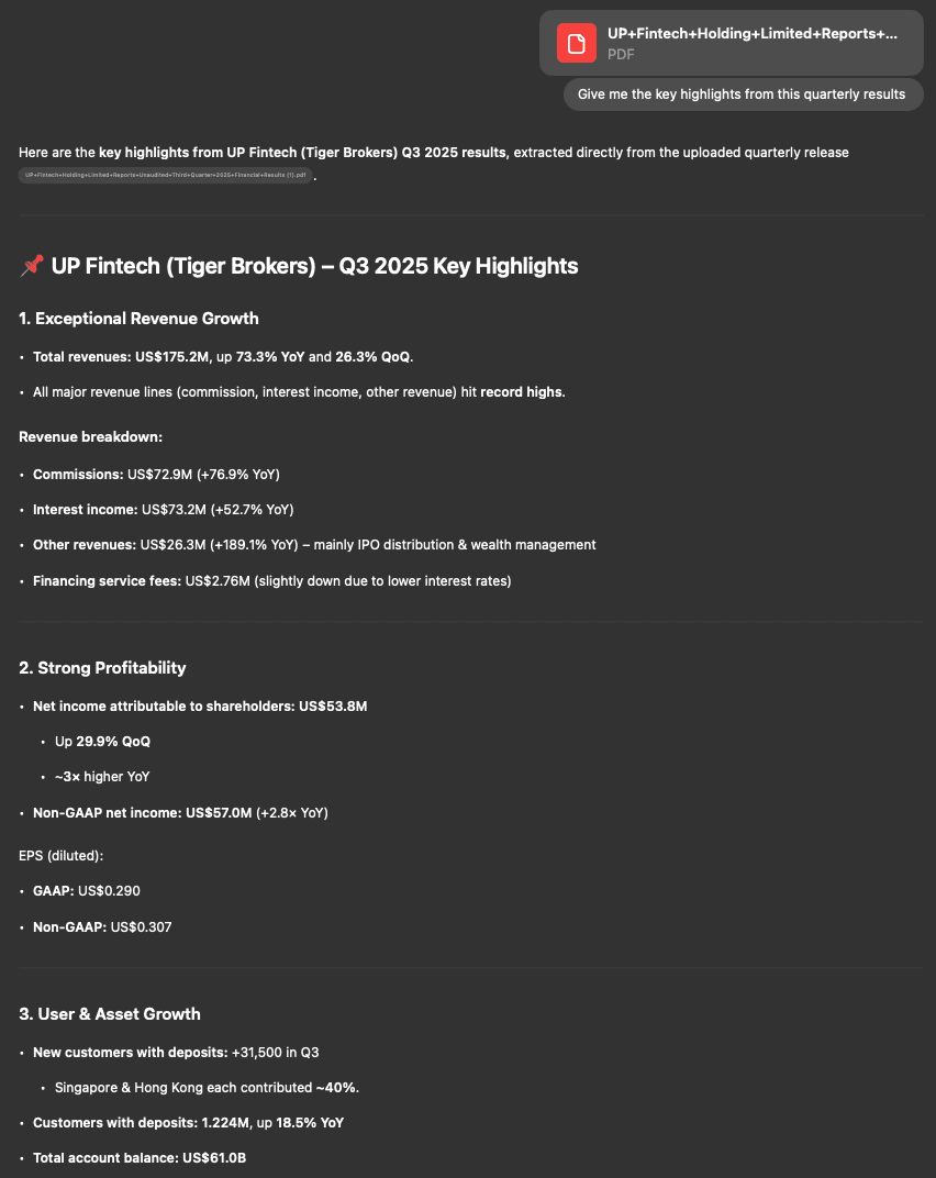 Tiger Broker Quarterly Results – ChatGPT